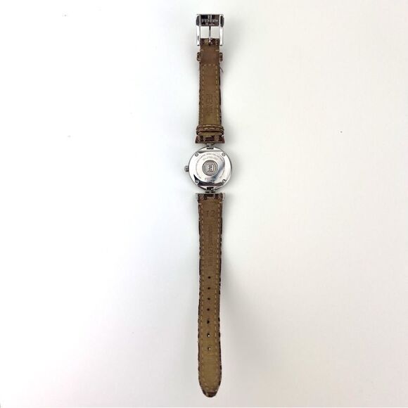 Vintage FENDI Orologi 2700L Brown Silver Circle Quartz Ladies Watch - Picture 6 of 12